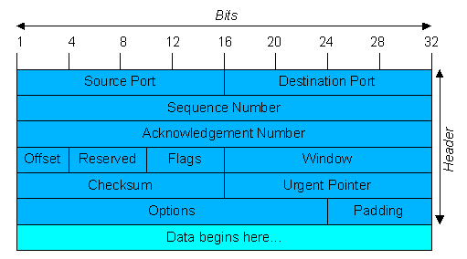 Aufbau eines TCP-Headers